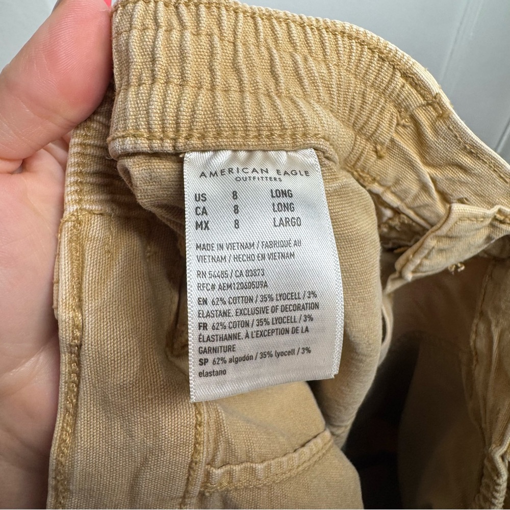 American Eagle Stretch Cargo Straight Pant Khaki 8 Long - Picture 14 of 15